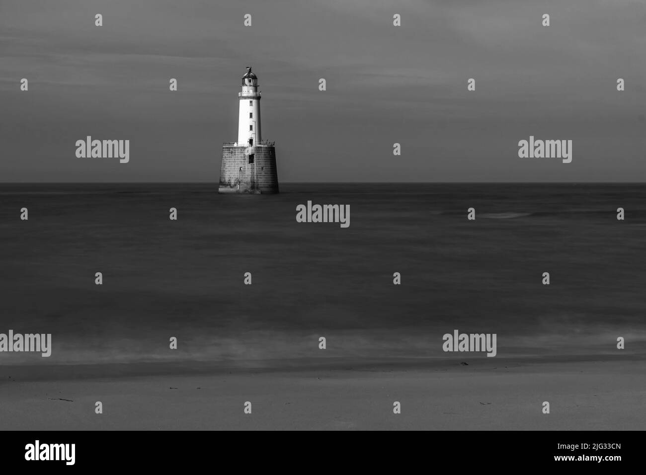 Le phare de Rattray Head par une journée calme Banque D'Images