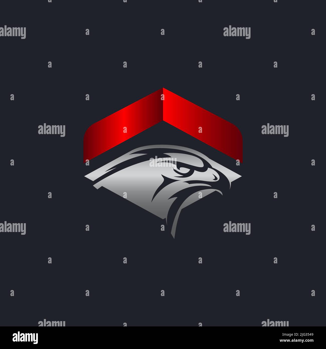 Motif oiseau faucon et cadre de cercle, emblème d'aigle ou de faucon icône vectorielle.EPS 10 Illustration de Vecteur