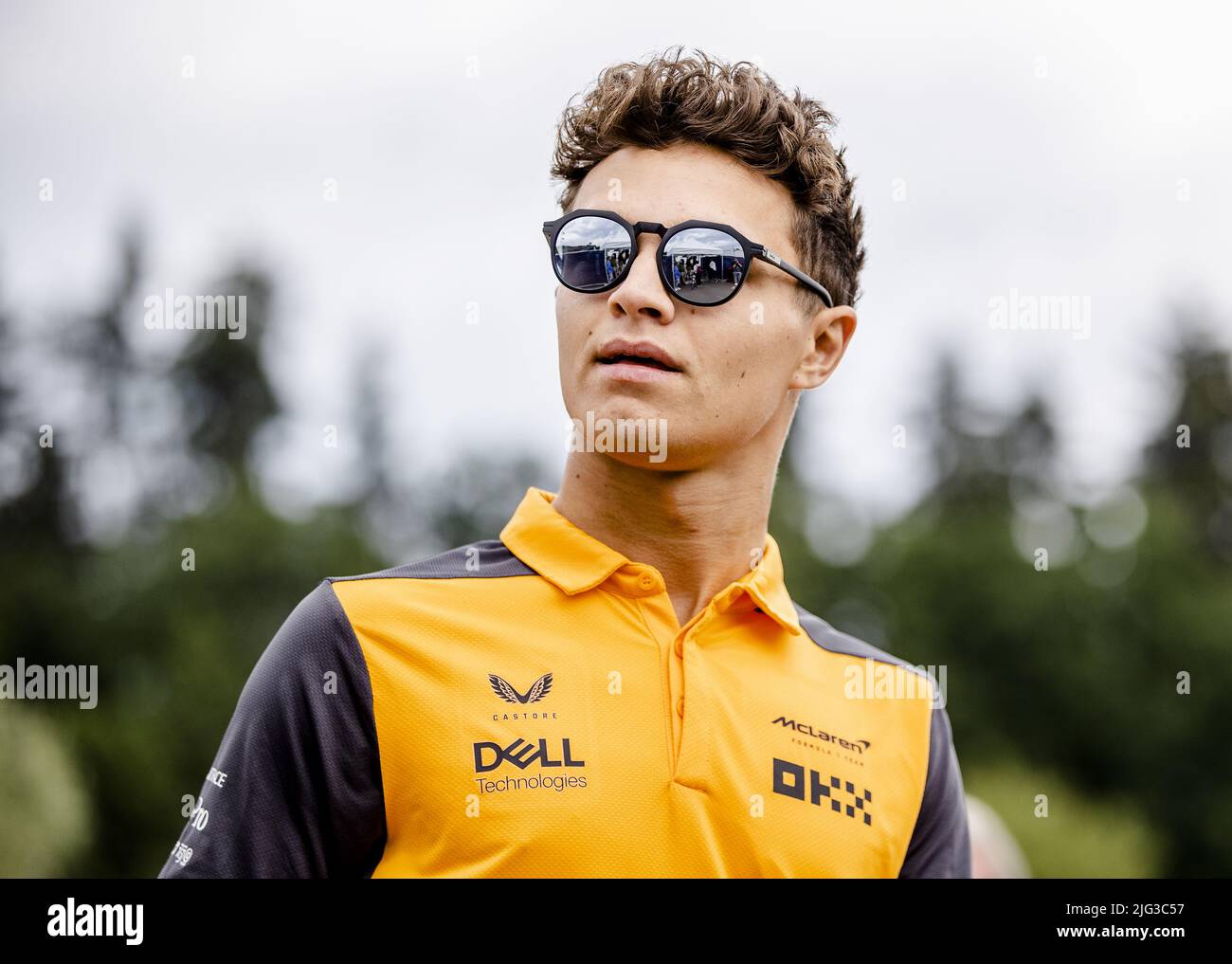 Spielberg, Autriche. 7th juillet 2022. SPIELBERG - Lando Norris (McLaren) arrive sur le circuit Red Bull Ring devant le Grand Prix d'Autriche. Credit: SEM VAN DER WAL /ANP/Alamy Live News Credit: ANP/Alamy Live News Banque D'Images