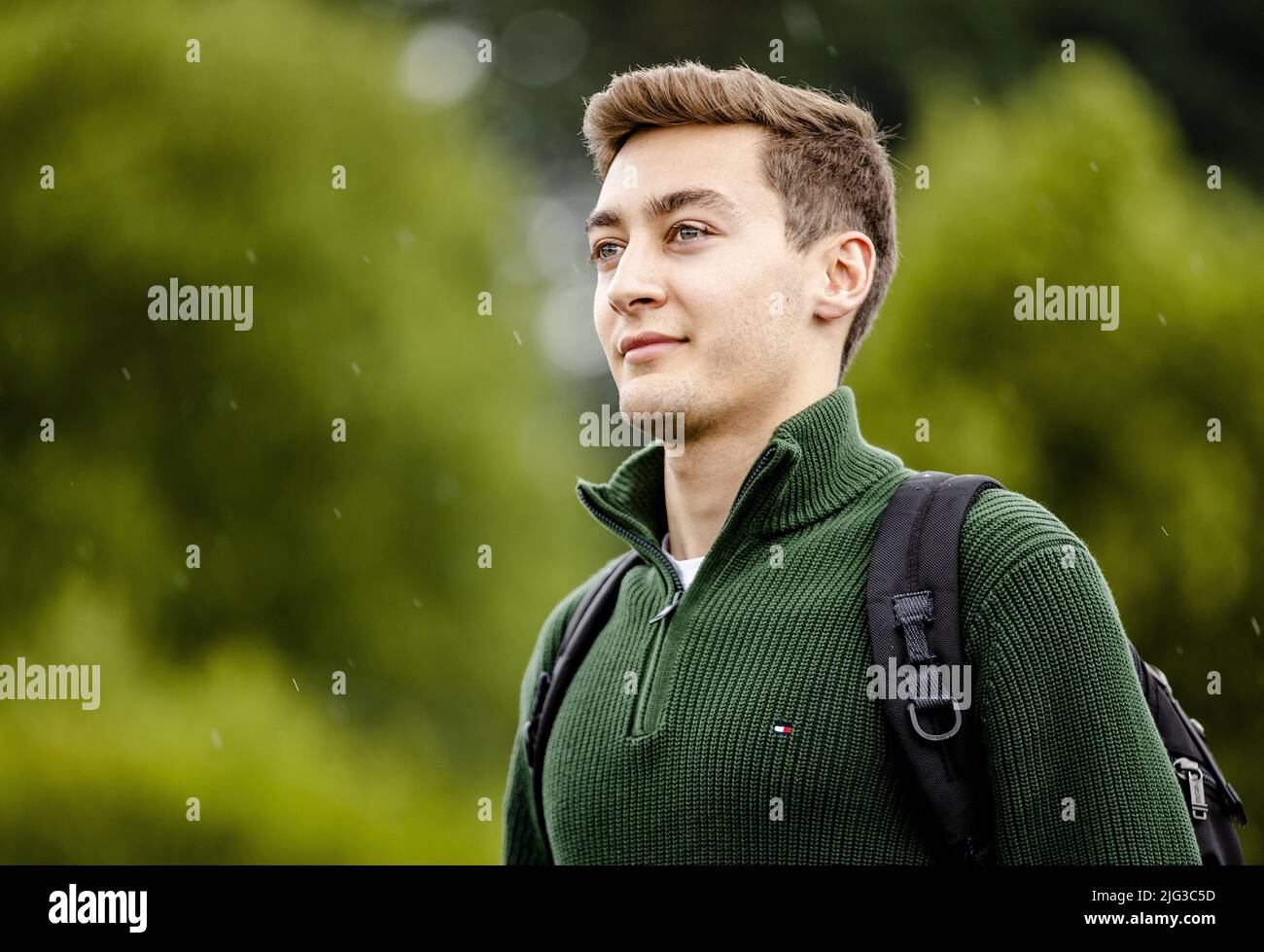SPIELBERG - George Russell (Mercedes) arrive sur le circuit Red Bull Ring devant le Grand Prix d'Autriche. ANP SEM VAN DER WAL Banque D'Images