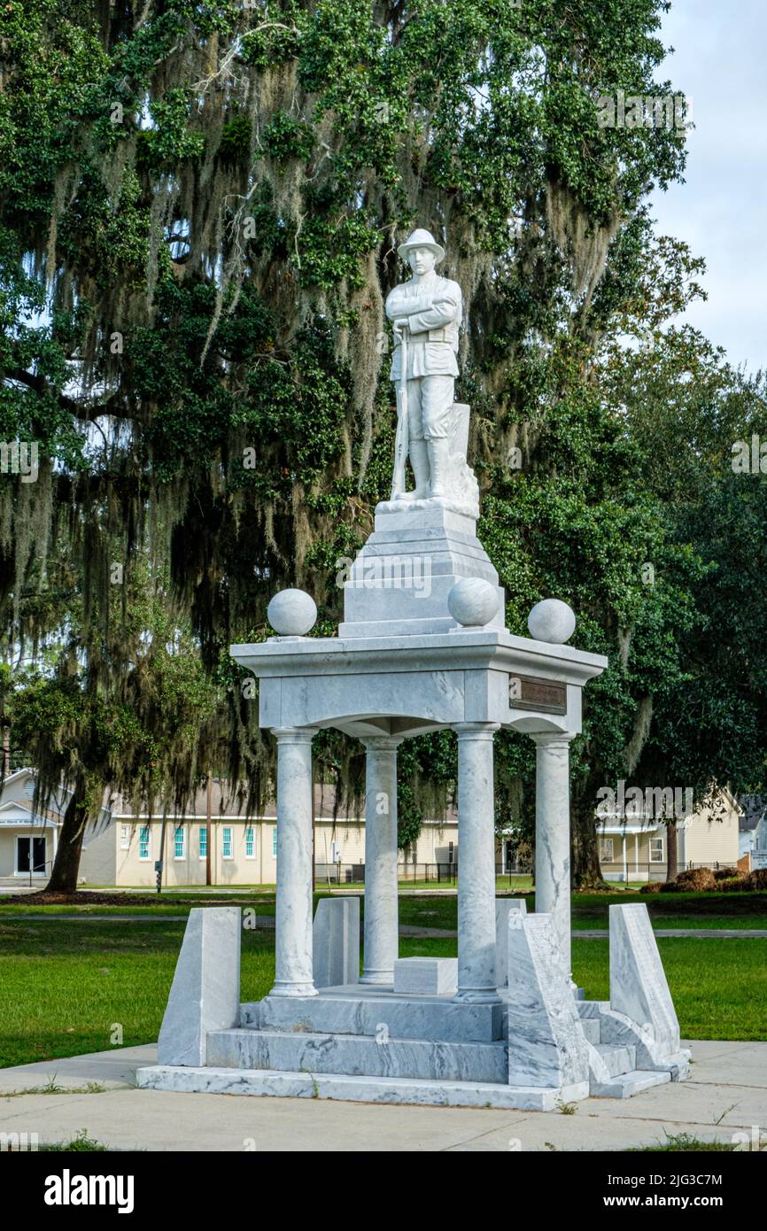 Confederate Monument, Brooks County Courthouse, Courthouse Square, Quitman, Géorgie Banque D'Images