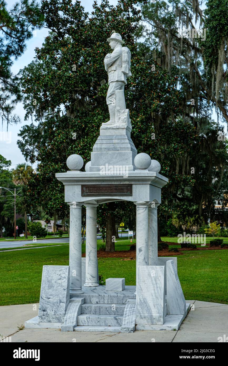 Confederate Monument, Brooks County Courthouse, Courthouse Square, Quitman, Géorgie Banque D'Images