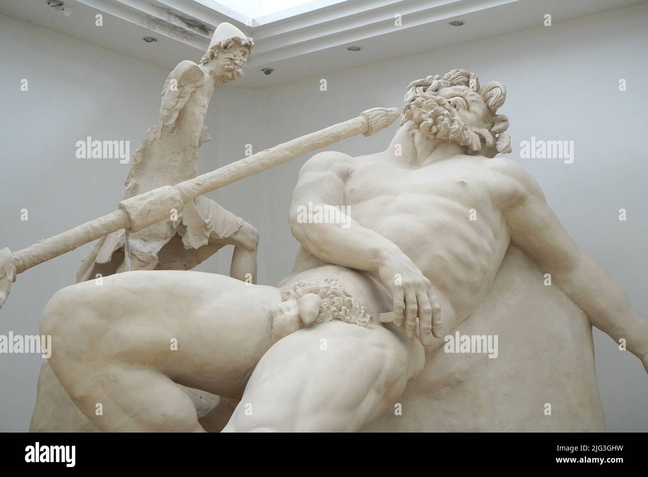 Groupe de statues de Polyphemus trouvé à l'intérieur de la Grotta di Tiberio, Musée archéologique national et la zone archéologique de Sperlonga, Latium, Italie Banque D'Images