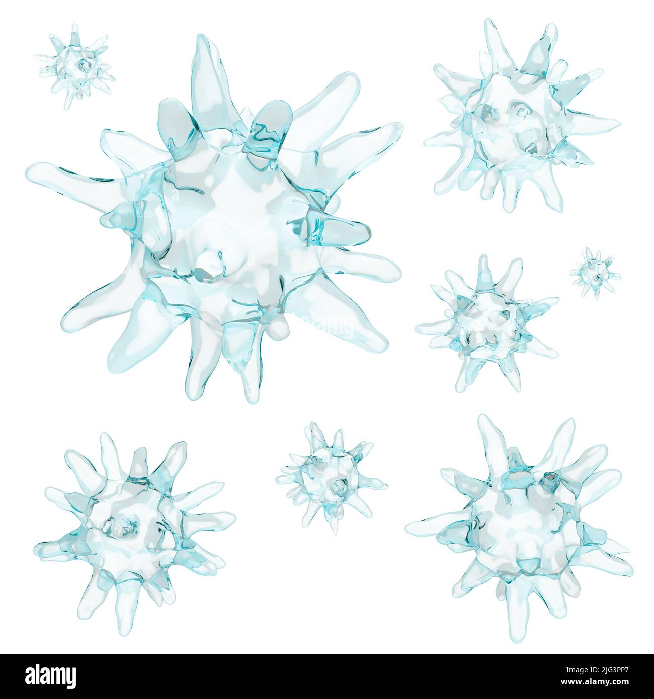 Cellules plaquettaires ( thrombocytes ). Membrane cellulaire transparente et pas de noyau ou de granules . Arrière-plan blanc isolé . 3D rendu . Banque D'Images