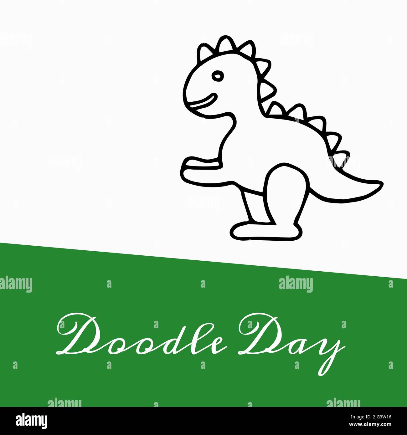 Image d'un dessin de dinosaure et d'un jour de dandinde sur fond blanc Banque D'Images