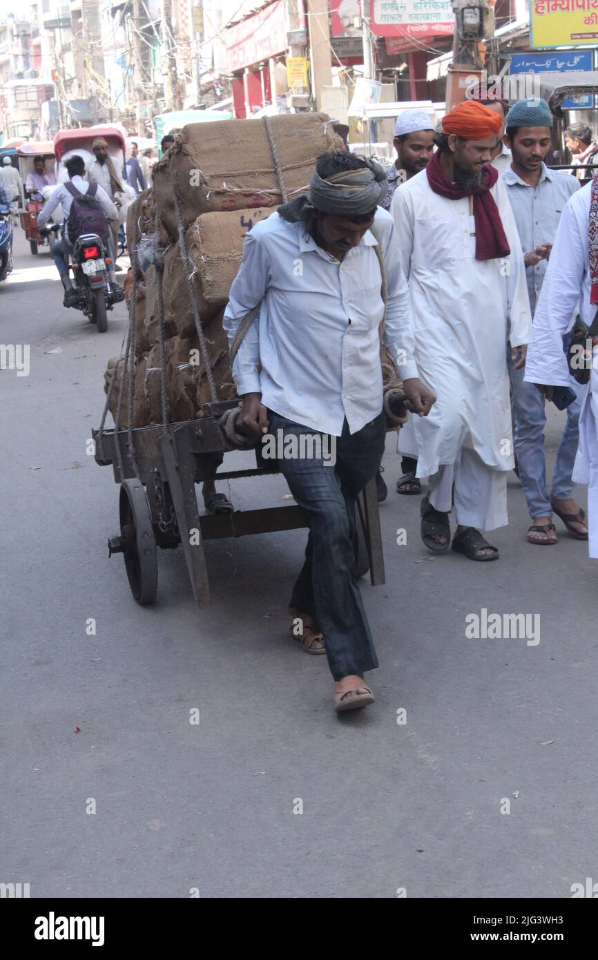 Un aperçu du vieux Delhi, Chawri Bazaar Banque D'Images