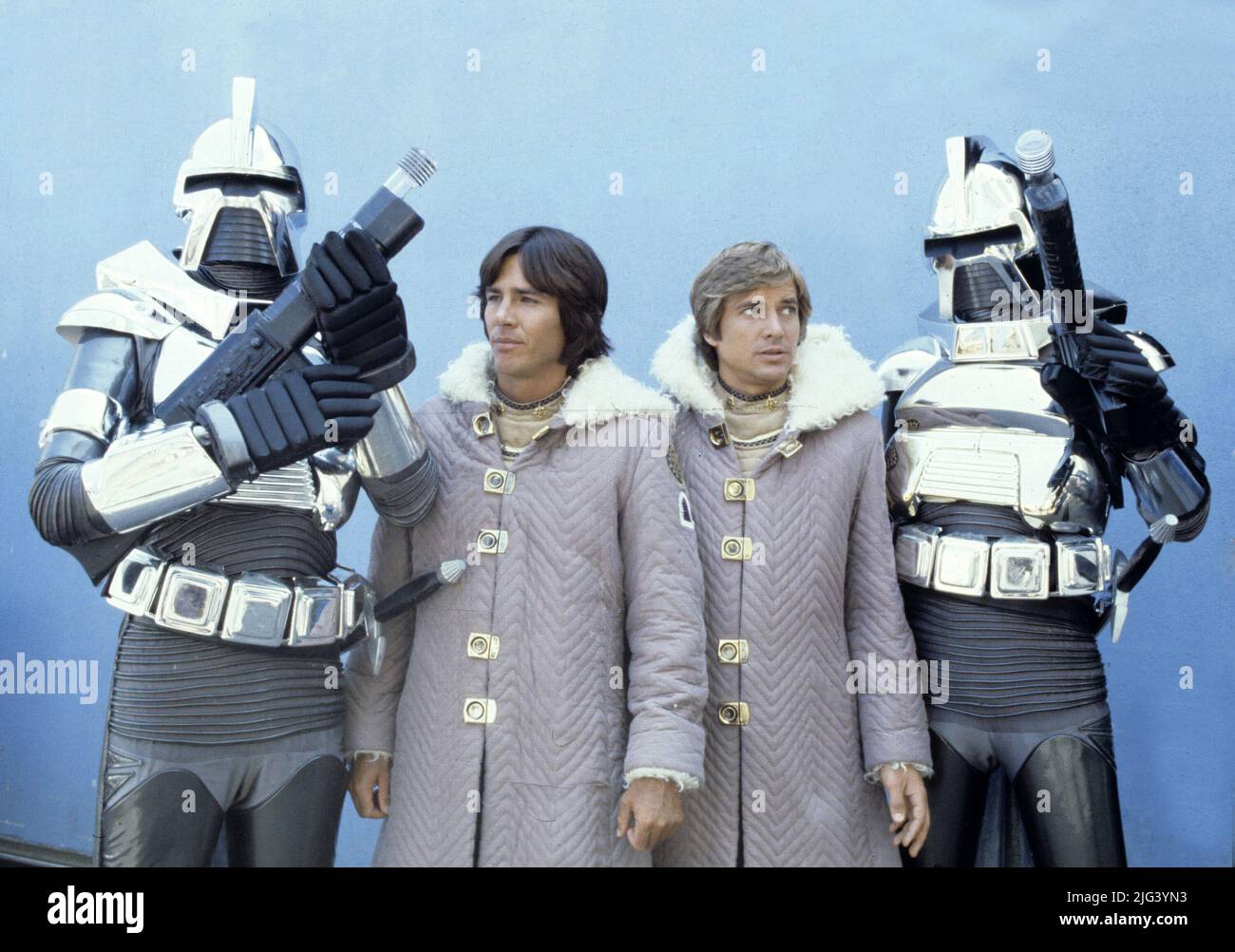 RICHARD HATCH et DIRK BENEDICT dans BATTLESTAR GALACTICA (1978), dirigé par RICHARD A. COLLA. Crédit : PHOTOS / Album UNIVERSEL Banque D'Images