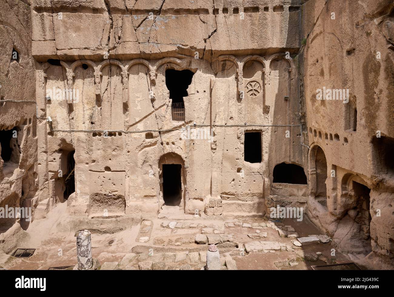 Monastère de la grotte de Gumusler, Gümüsler, Turquie Banque D'Images