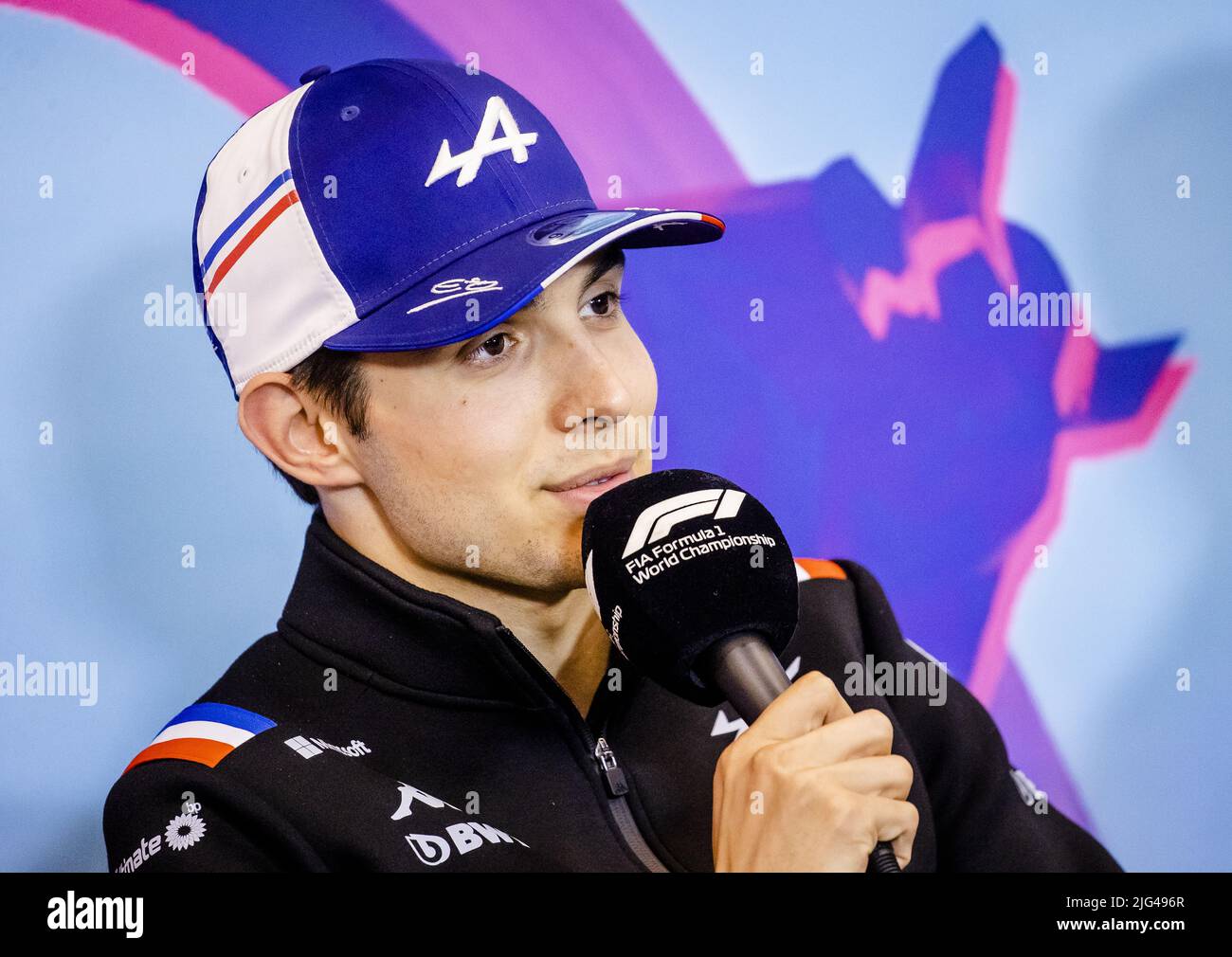 SPIELBERG - Esteban Ocon (Alpine) lors d'une conférence de presse sur le circuit Red Bull Ring devant le Grand Prix d'Autriche. ANP SEM VAN DER WAL Banque D'Images