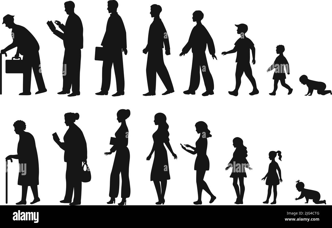 Evolution man from child Banque d'images noir et blanc - Alamy