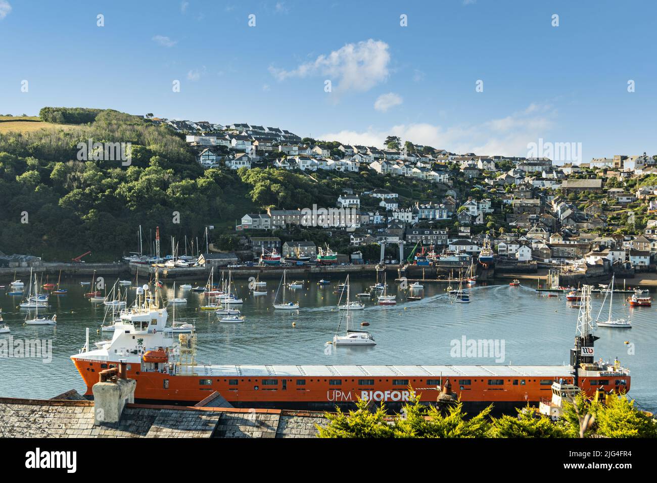Navires de cargaison. Lady Marie Christine navire de cargaison entrant dans le port à Fowey, Cornwall, Royaume-Uni Banque D'Images