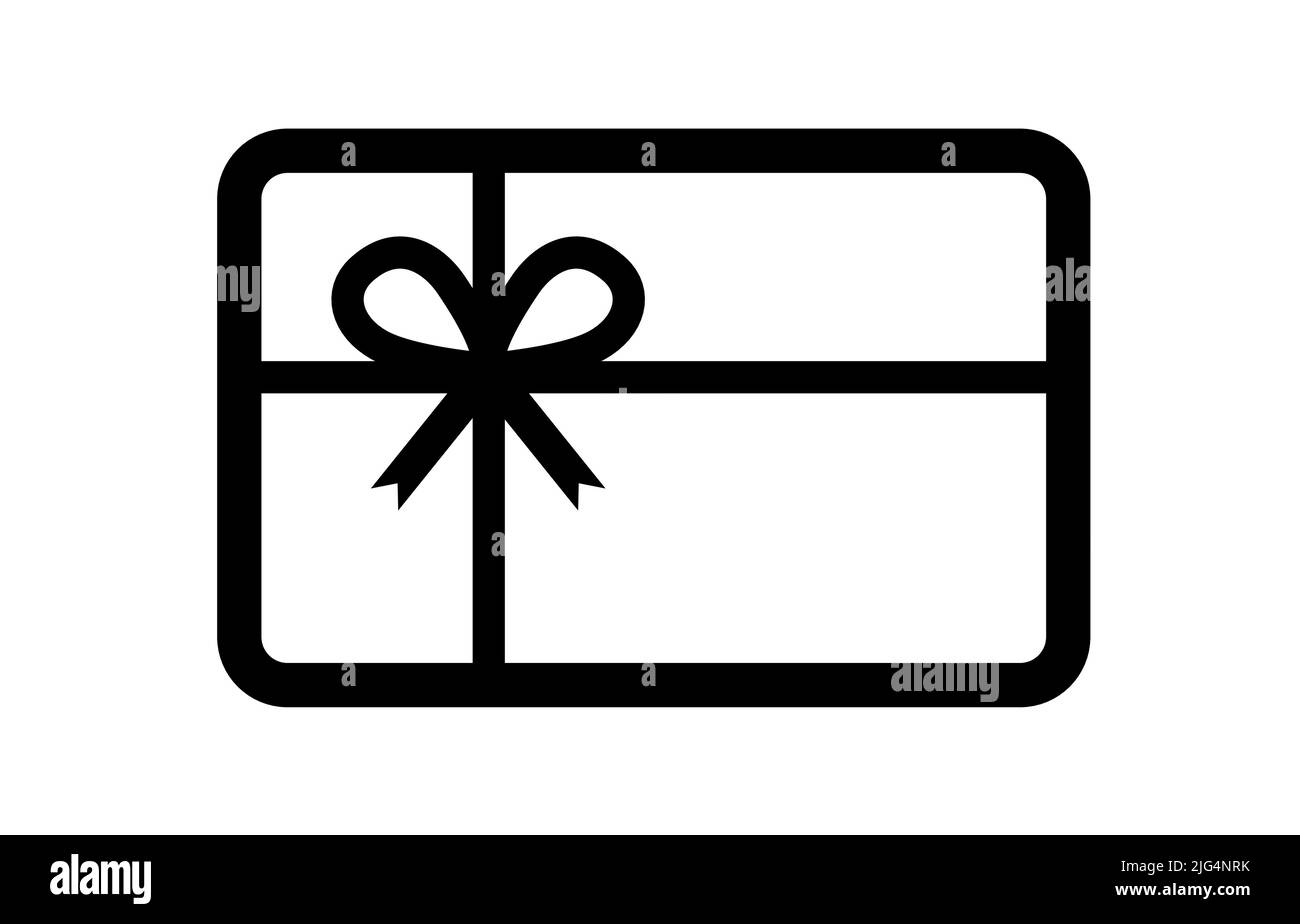 Carte de crédit avec ruban symbole cadeau carte d'achat icône d'illustration vectorielle Illustration de Vecteur