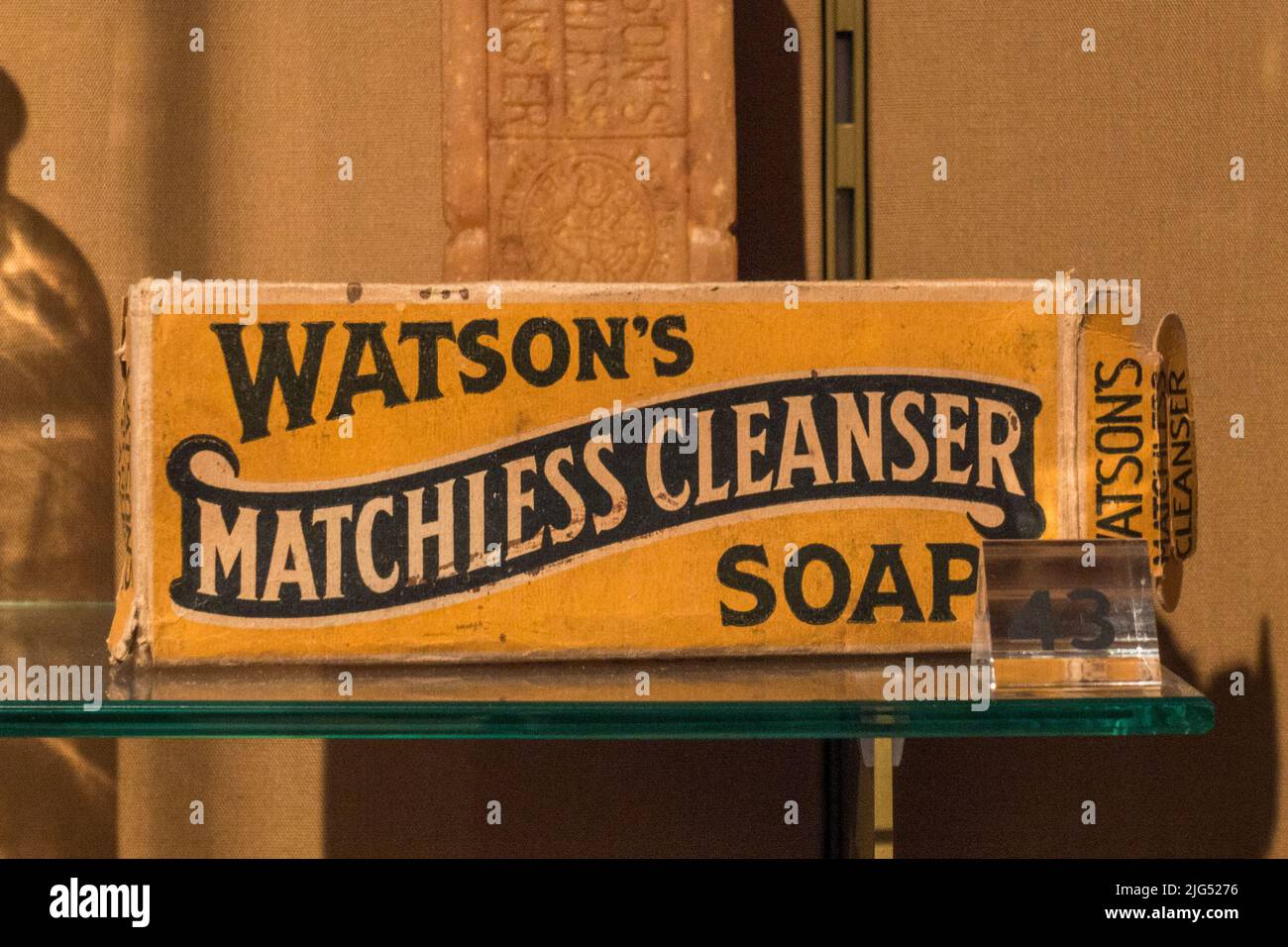L'emballage Watsons « savon nettoyant sans sac » est exposé au Royaume-Uni. Banque D'Images