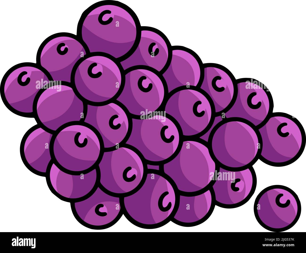 Raisins dessin animé de couleur de dessin animé de fruits Illustration de Vecteur