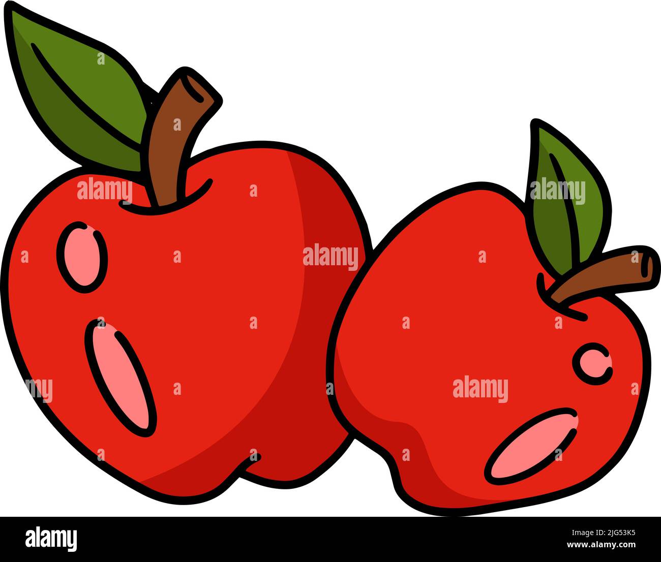 Illustration Clipart colorée de cartoon aux fruits de pomme Illustration de Vecteur