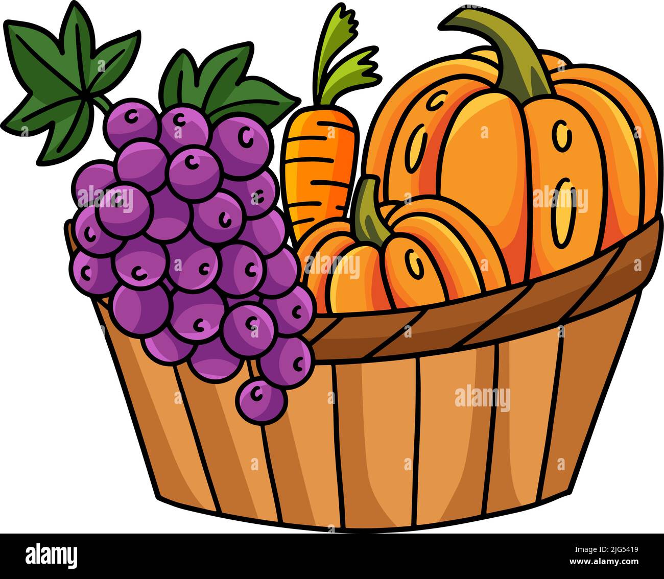 Moisson de Thanksgiving fruits légumes Cartoon Illustration de Vecteur