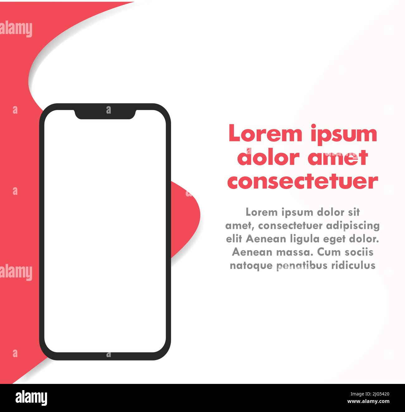 Social Media Post vide modèle encoche smartphone isolé pour e-commerce promotion Publicité Web UI UX information annonce Showcase Business Illustration de Vecteur