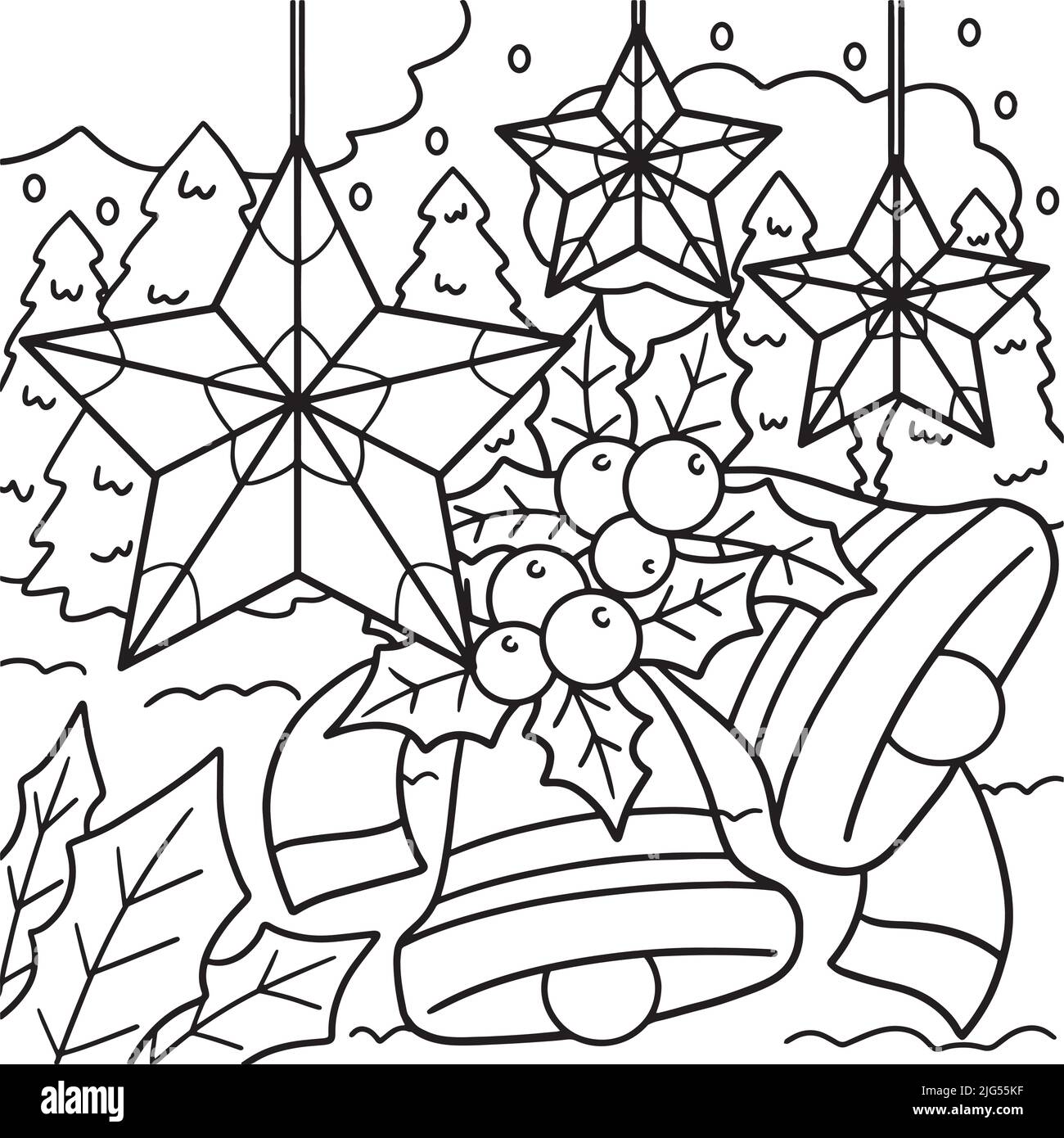 Cloches de Noël à motif décoratif Illustration de Vecteur
