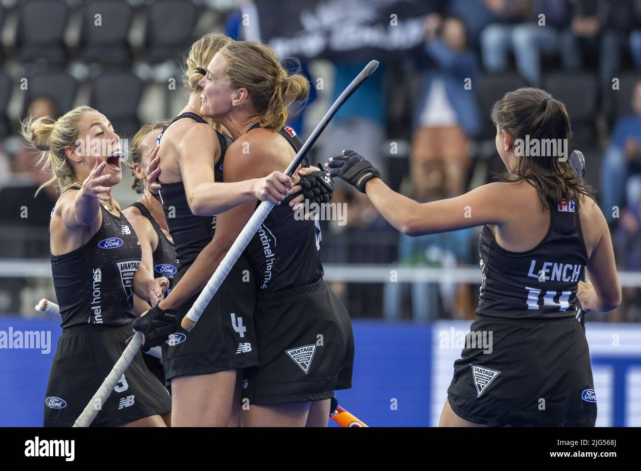 AMSTERDAM - but Nouvelle-Zélande pendant le match entre l'Inde et la Nouvelle-Zélande aux Championnats du monde de hockey au stade Wagener, sur 7 juillet 2022 à Amsterdam, pays-Bas. ANP WILLEM VERNES Banque D'Images