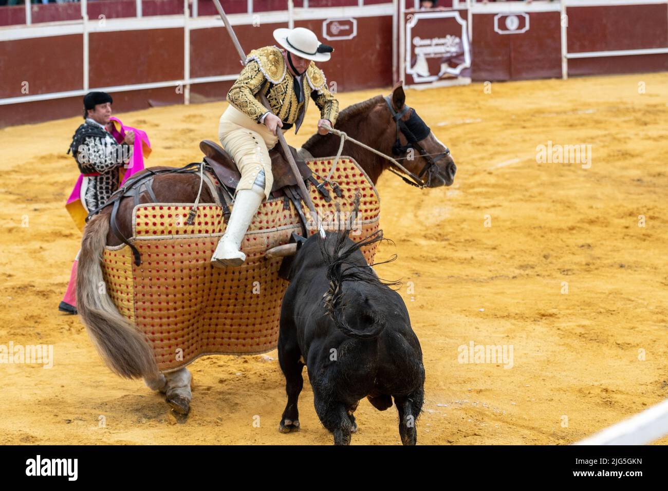 Corrida à Sanlucar la mairie, Espagne Banque D'Images