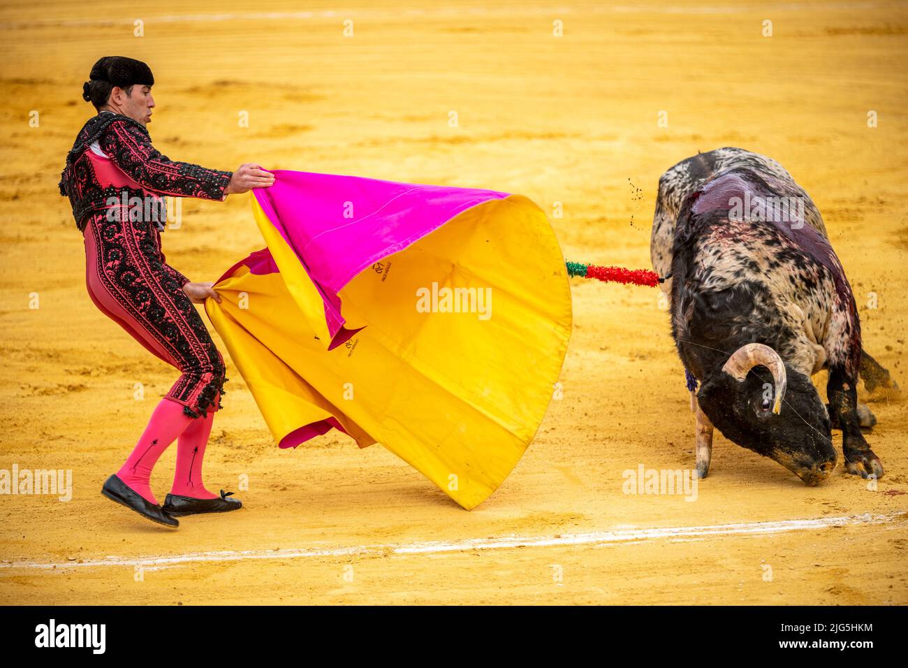 Corrida à Sanlucar la mairie, Espagne Banque D'Images