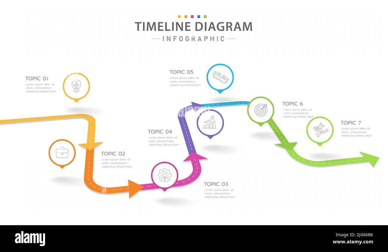 Modèle d'infographie pour les entreprises. Calendrier de diagramme de l