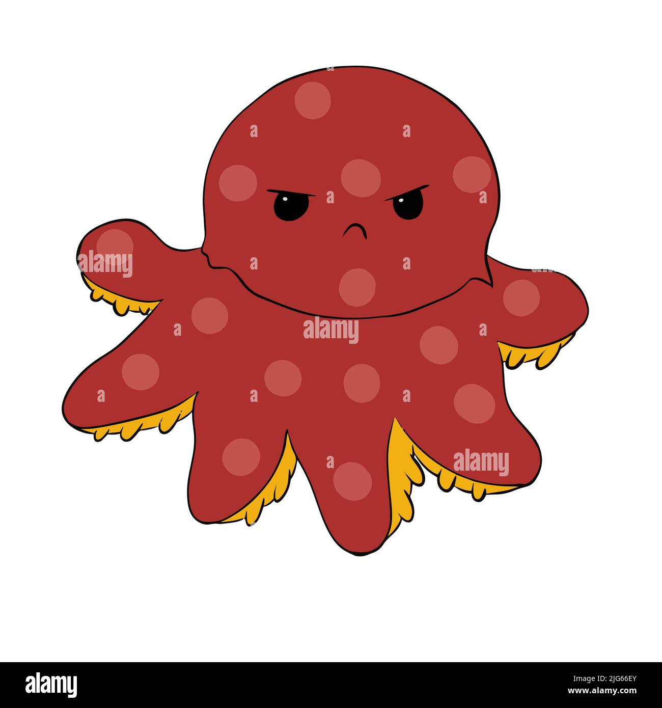 Personnage MR octopus rouge en colère dans l'illustrateur Illustration de Vecteur