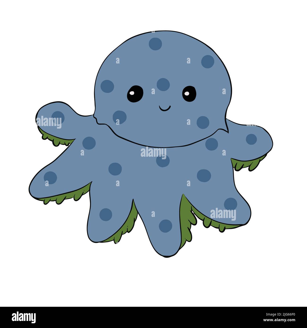 personnage mr octopus bleu dans l'illustrateur Illustration de Vecteur