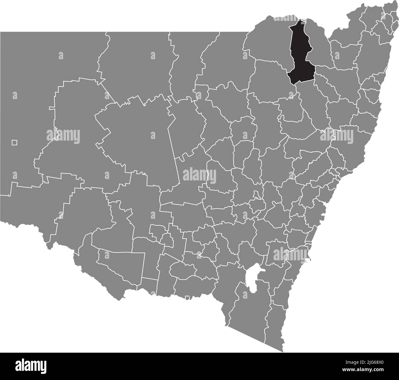 Carte de localisation du GWYDIR SHIRE, NOUVELLE-GALLES DU SUD Illustration de Vecteur