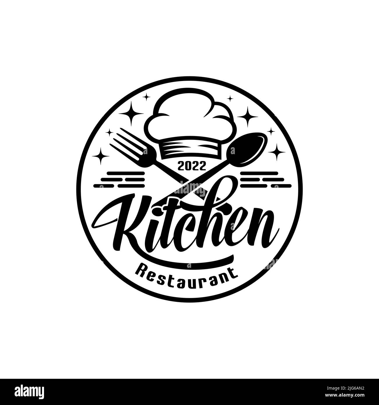 Vintage Retro Kitchen Chef pour la cuisine restaurant design logo, Chef Templates Illustration de Vecteur