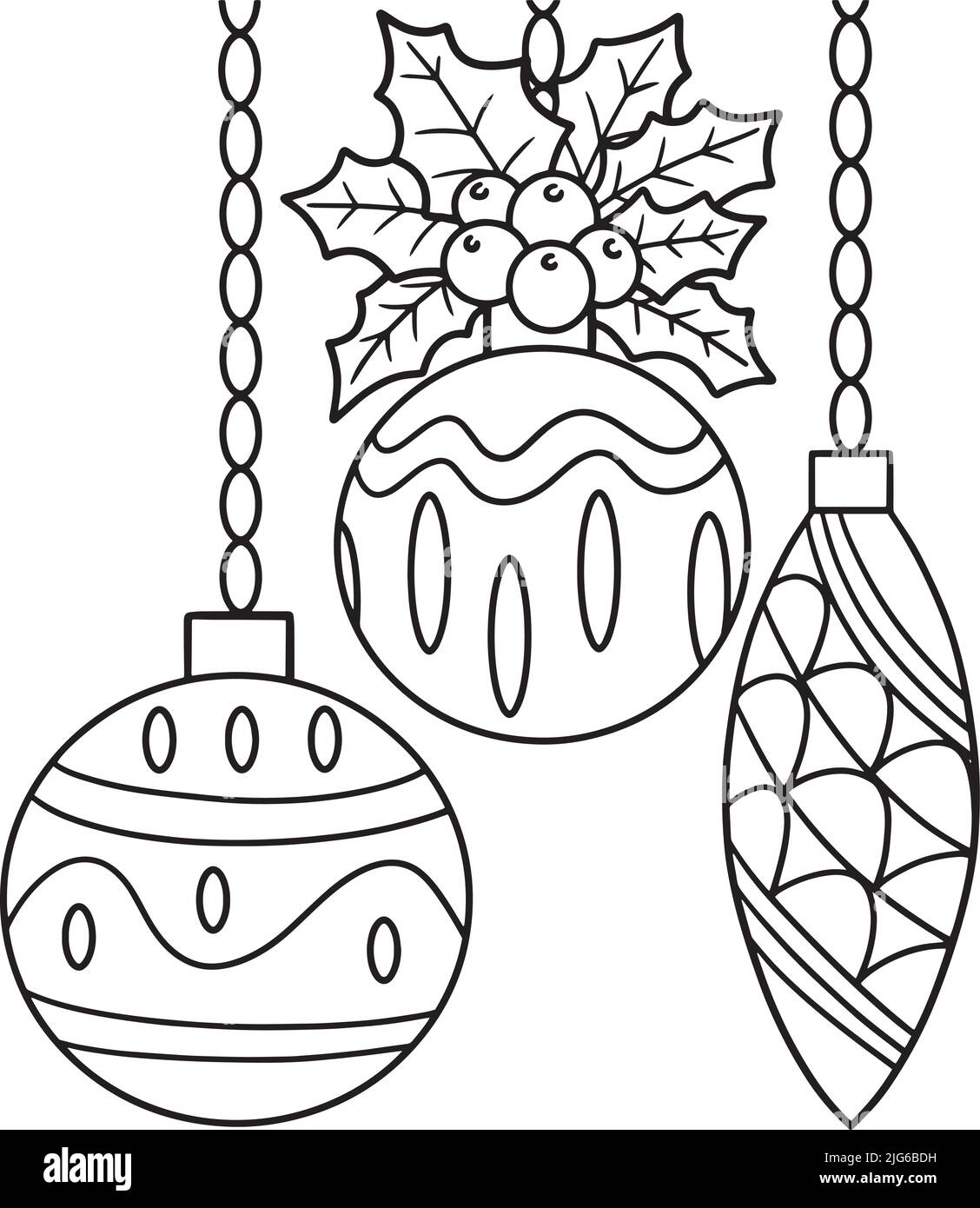 Décoration de Noël – page de coloriage isolée Illustration de Vecteur