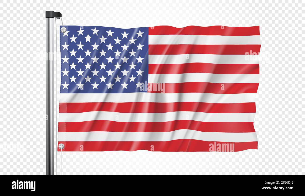 Drapeau des États-Unis d'Amérique sur fond transparent en format vectoriel Illustration de Vecteur