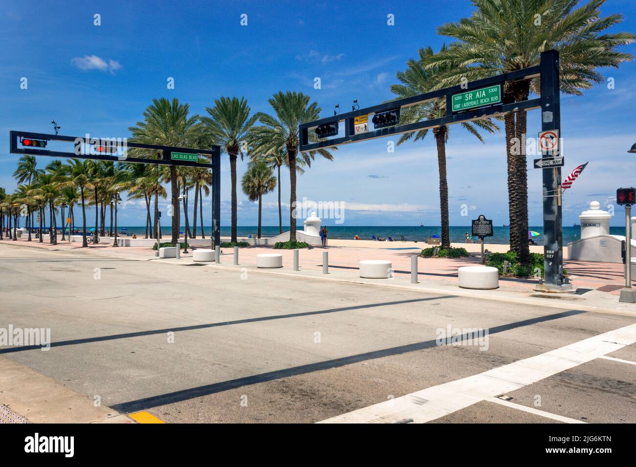 Las Olas Boulevard au A1A fort Lauderdale Boulevard Banque D'Images