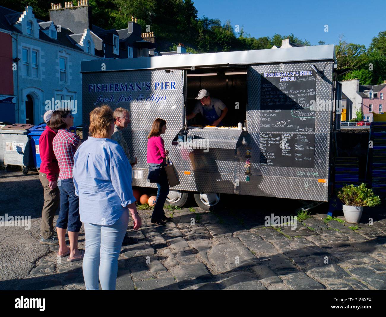 Fourgonnette à poisson et à copeaux, Tobermory Banque D'Images