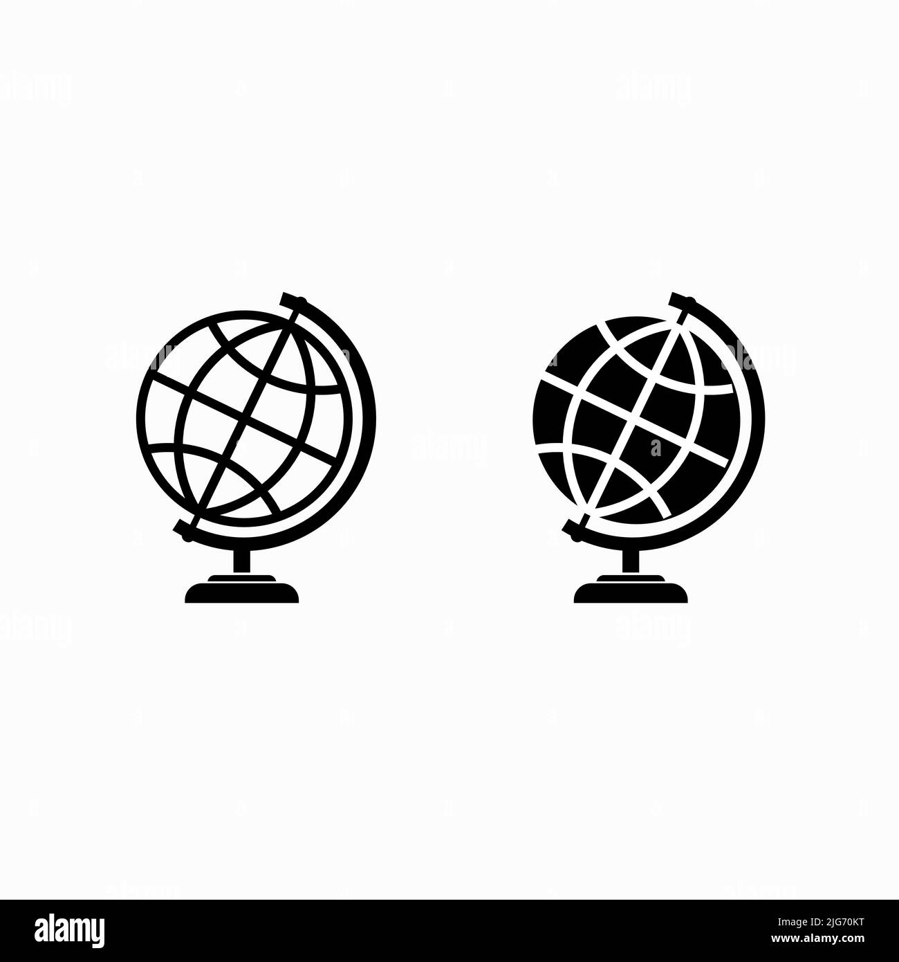 Globe symbol silhouette World Icon fond blanc isolé Illustration de Vecteur