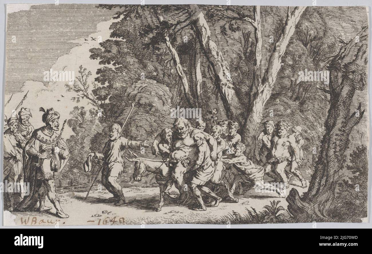 Planche 101: Silenus avant le roi Midas, de 'Metamorphoses Ovids', 1641. Banque D'Images
