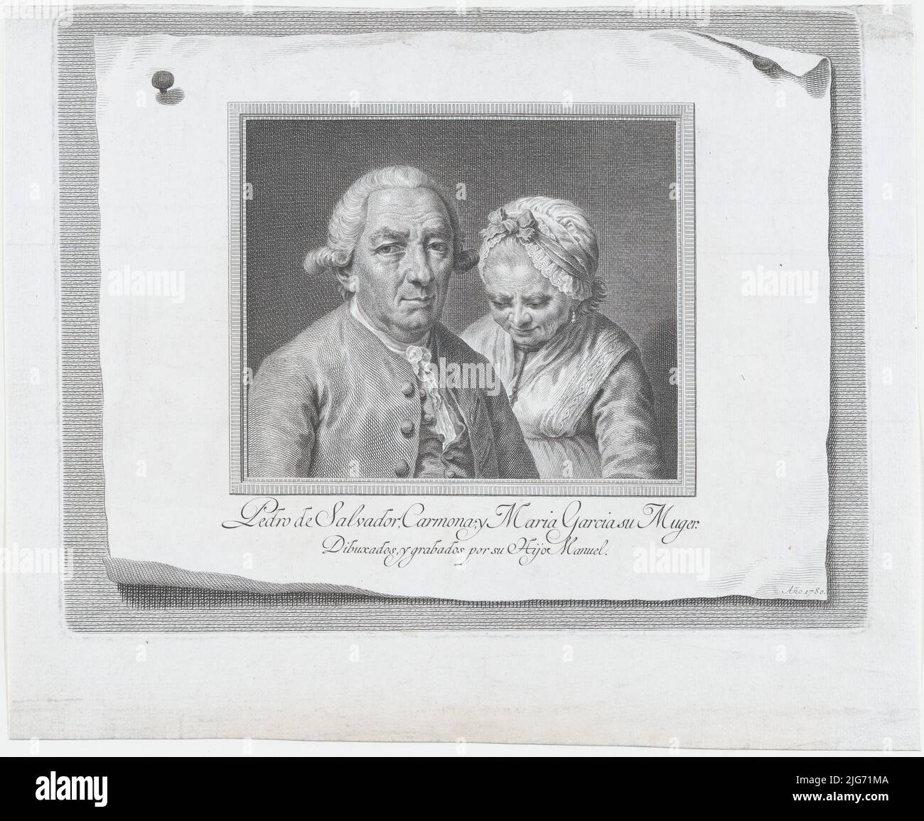 Portrait de Pedro de Salvador Carmona et de son épouse Mar&#xed;a Garc&#xed;a, 1780. Banque D'Images