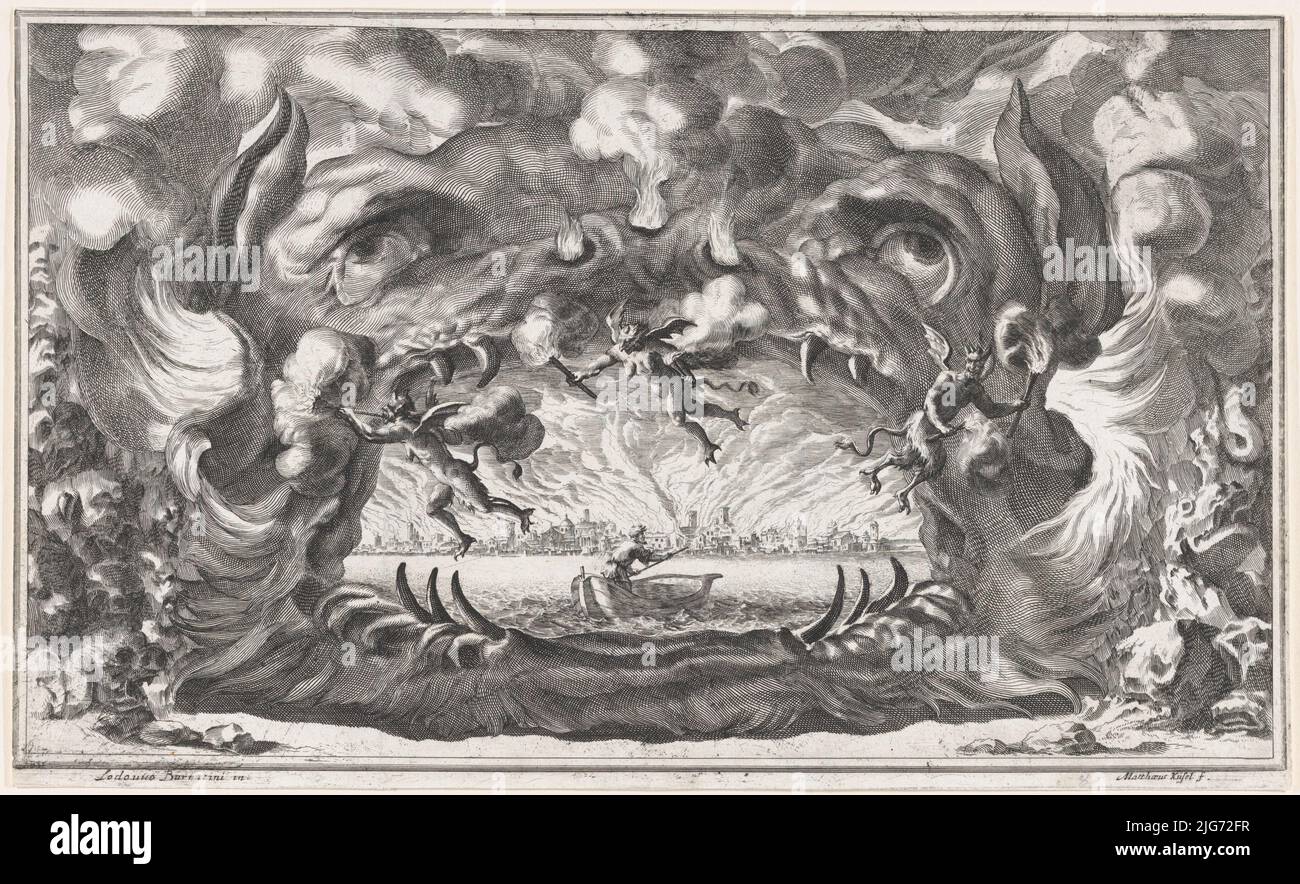 Le col de l'helloth, ensemble de conception de 'il Pomo d'Oro', 1668. Banque D'Images