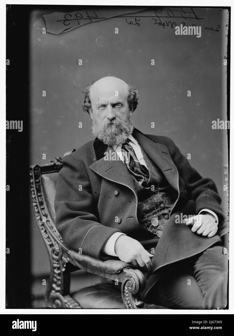 Ouest, l'honorable Joseph Rodman de la L., entre 1870 et 1880. [A servi dans l'Armée de l'Union comme lieutenant du Premier Régiment, California Volunteer Infantry; a donné l'ordre de torturer et de tuer le chef d'Apache Mangas Coloradas, qui était venu le rencontrer sous un drapeau de trêve pour discuter des conditions de paix; Président du Conseil des commissaires de Washington, D.C., chef de l'exécutif du District de Columbia]. Banque D'Images