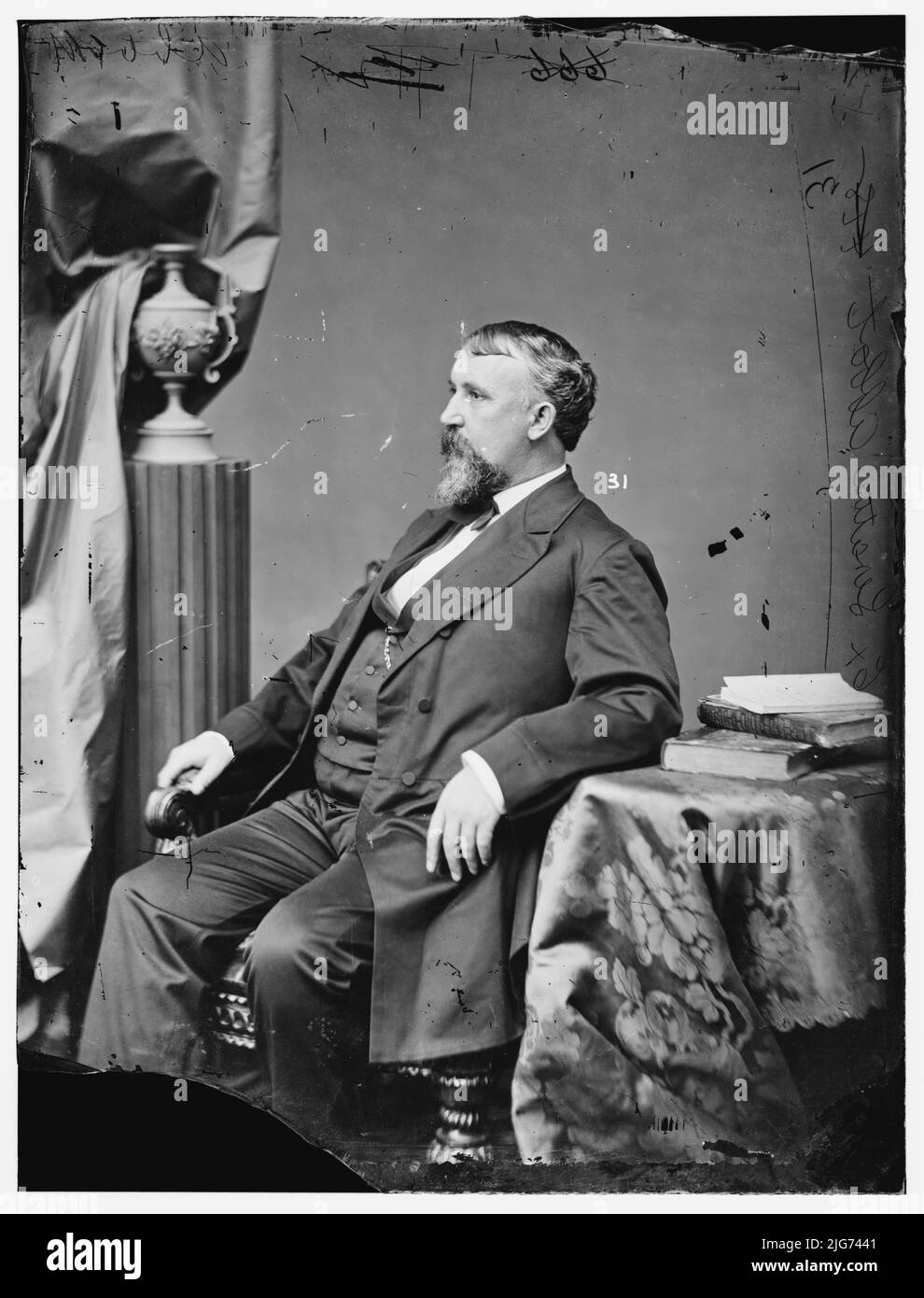 Joseph carter Abbott, 1860-1875. Sénateur Abbott, entre 1860 et 1875. [Homme politique, avocat, rédacteur en chef de journaux, homme d'affaires, soldat de l'Armée de l'Union: Agent spécial du Département du Trésor des États-Unis; lieutenant-colonel du New Hampshire Volunteer Infantry Regiment 7th. '...sa plus grande réalisation était l'imposition d'un droit sur les arachides']. Banque D'Images