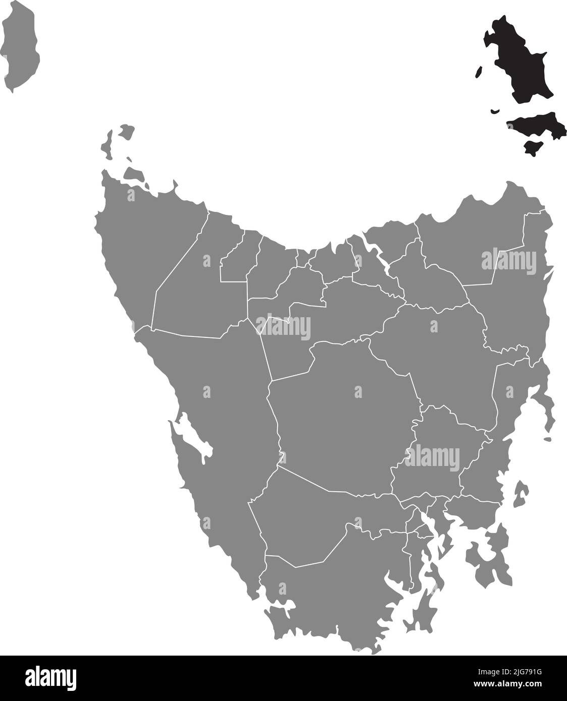 Carte de localisation des FLINDERS, TASMANIE Illustration de Vecteur