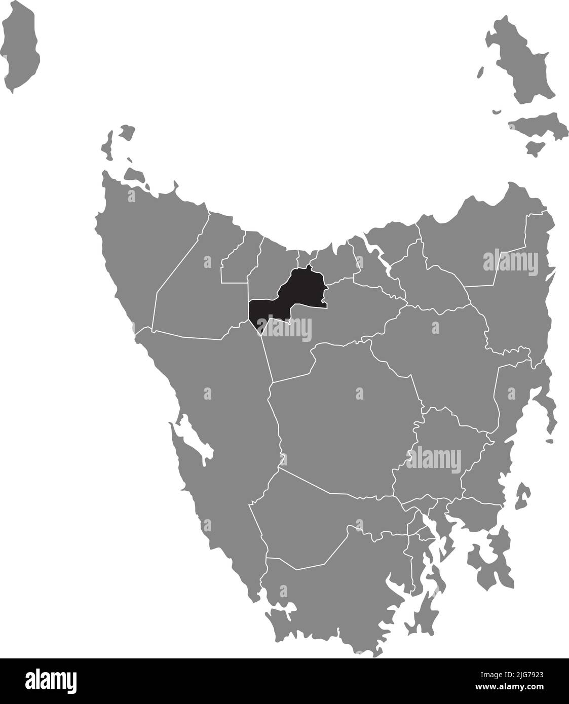 Carte de localisation du KENTISH, TASMANIE Illustration de Vecteur