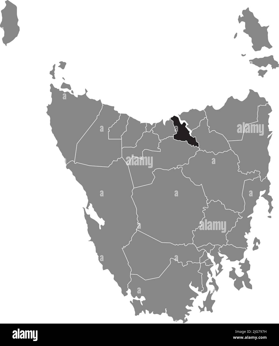 Carte de localisation de l'OUEST DU TAMAR, TASMANIE Illustration de Vecteur