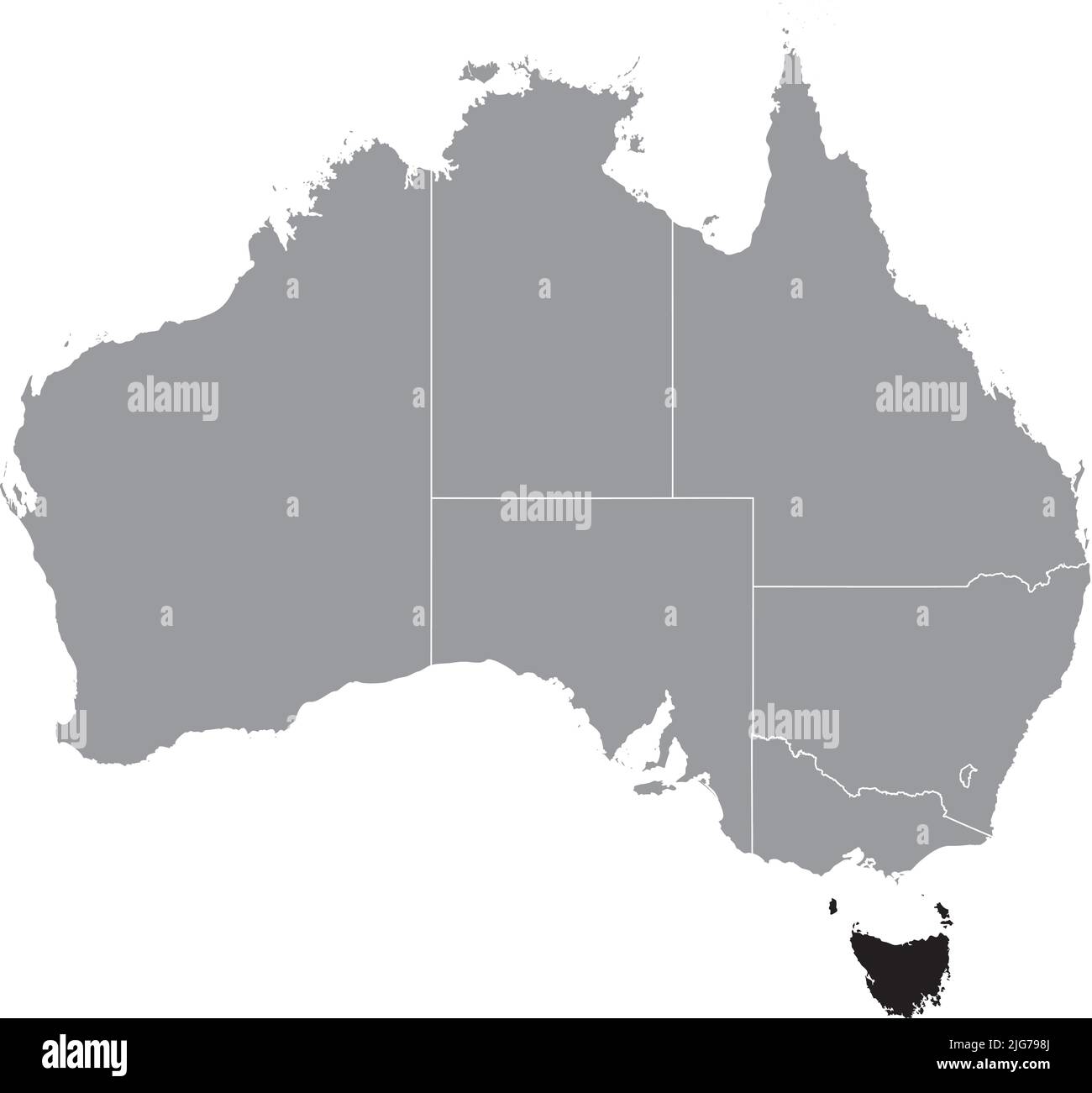Carte de localisation de LA TASMANIE, AUSTRALIE Illustration de Vecteur