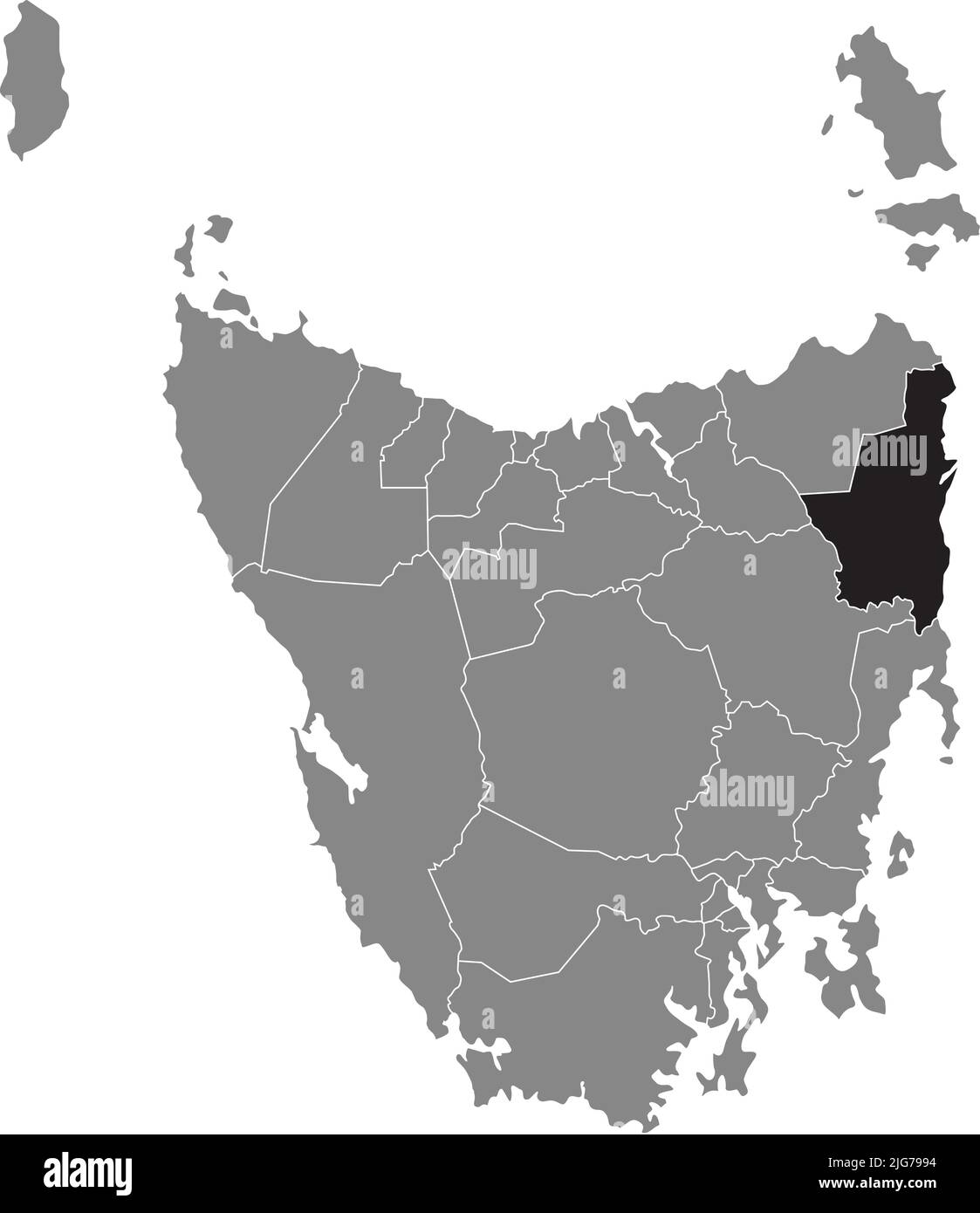 Carte de localisation du BREAK O'Day, TASMANIE Illustration de Vecteur