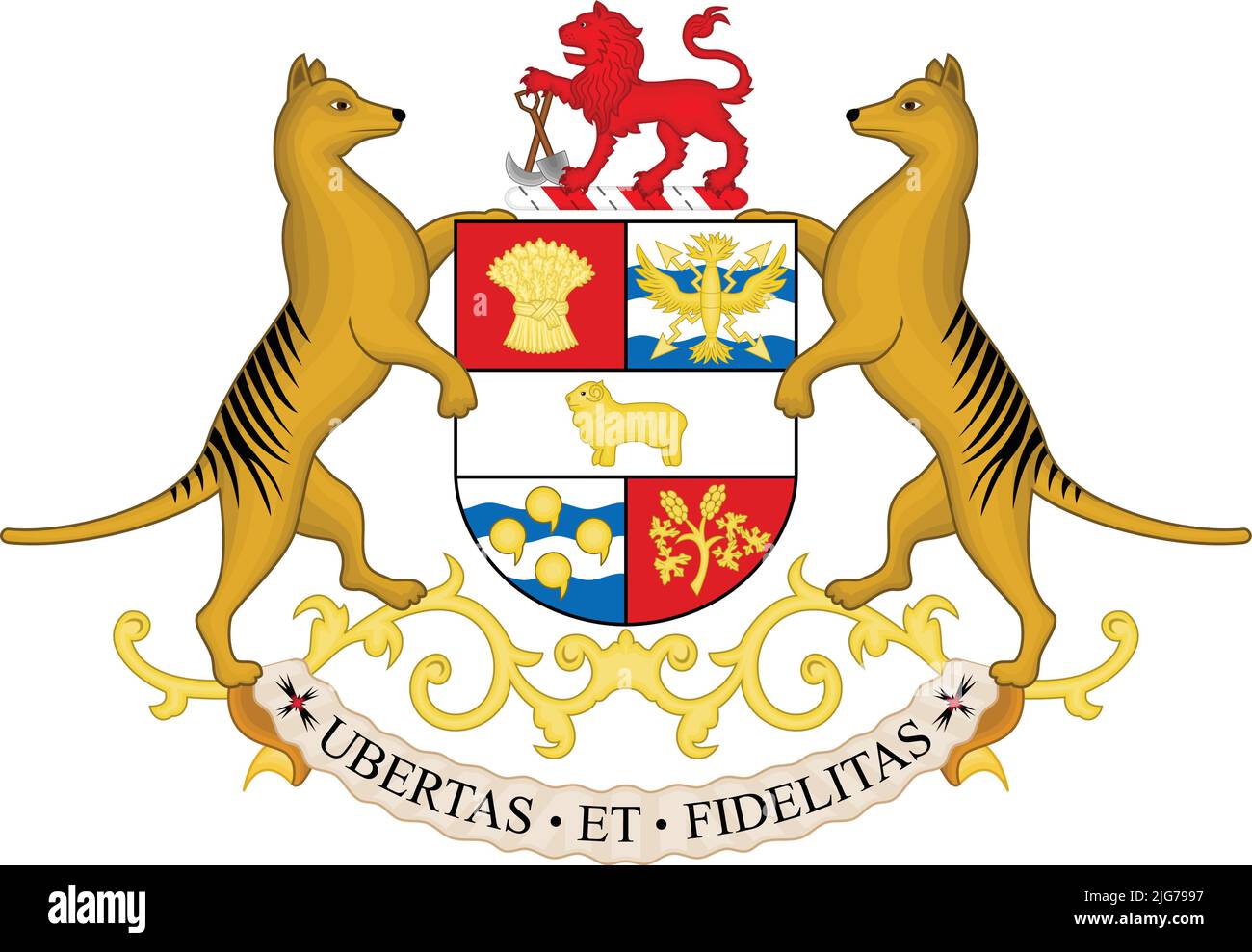 Armoiries de TASMANIE, AUSTRALIE Illustration de Vecteur