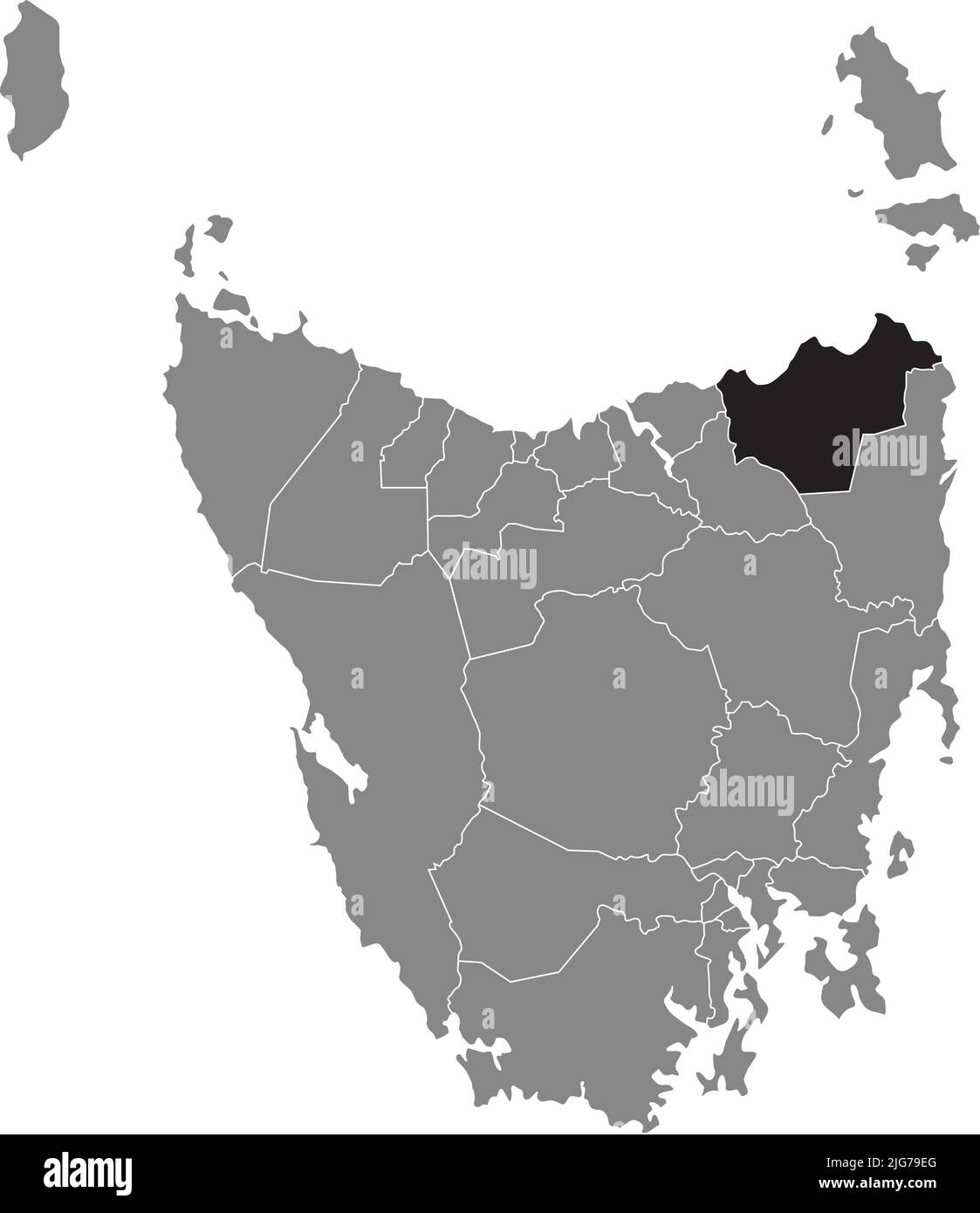 Carte de localisation du DORSET, TASMANIE Illustration de Vecteur