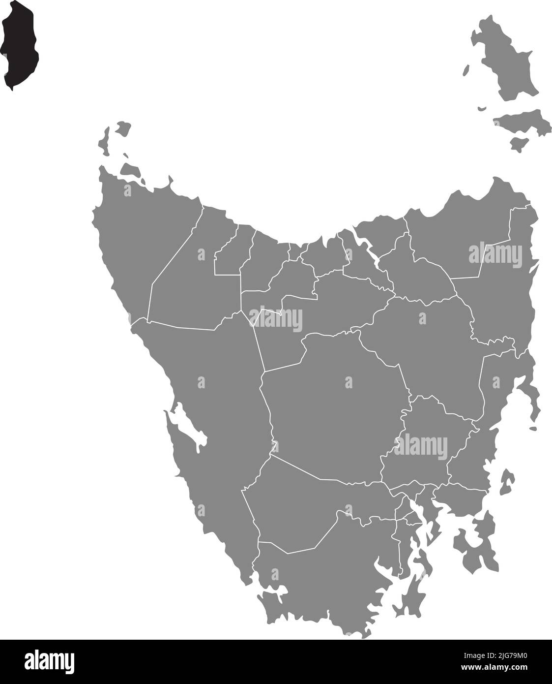 Carte de localisation de King ISLAND, TASMANIE Illustration de Vecteur