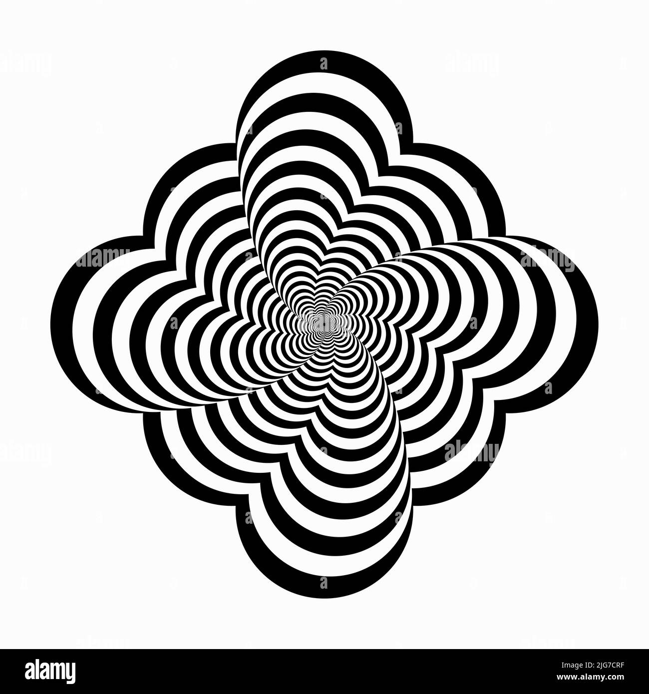 Illusion optique lignes noires,élément design.lignes torsadées sur fond blanc. Illustration de Vecteur