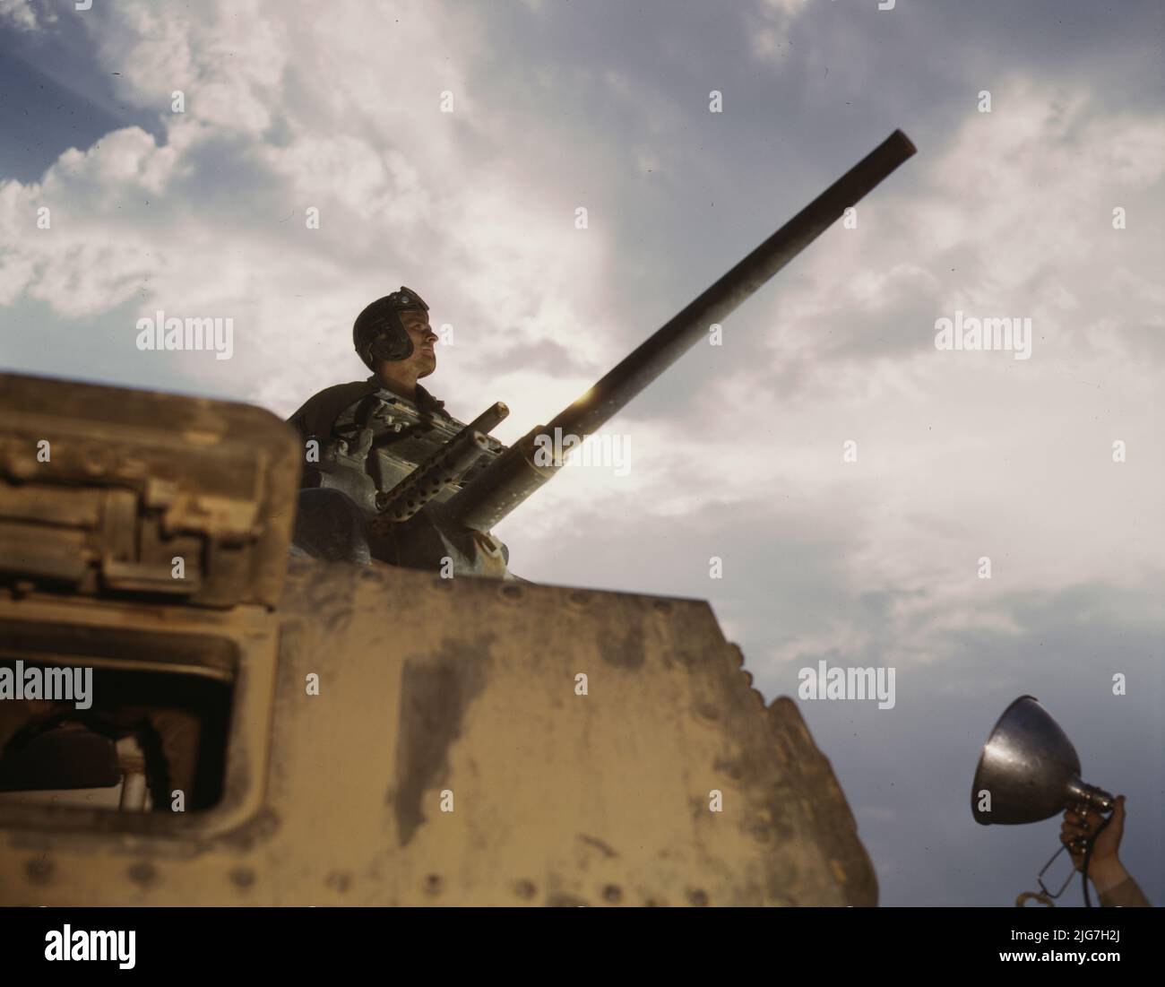 Tank commander, Ft. Knox, Ky. Banque D'Images